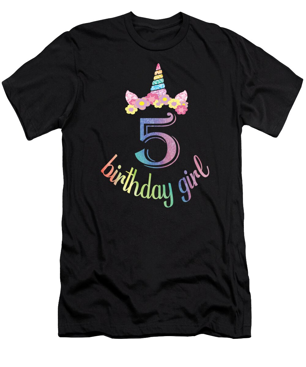 5th Birthday girl boys tshirt 5 years old party gift T-Shirt by Art Grabitees - Pixels